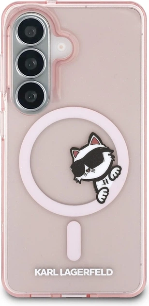 Чохол Karl Lagerfeld IML Peekaboo Choupette MagSafe для Samsung Galaxy S26 Pink (KLHMS26S6HCPSCP) - зображення 3