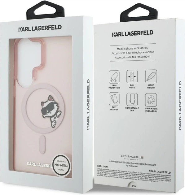 Чохол Karl Lagerfeld IML Peekaboo Choupette MagSafe для Samsung Galaxy S26 Ultra Pink (KLHMS26L6HCPSCP) - зображення 8