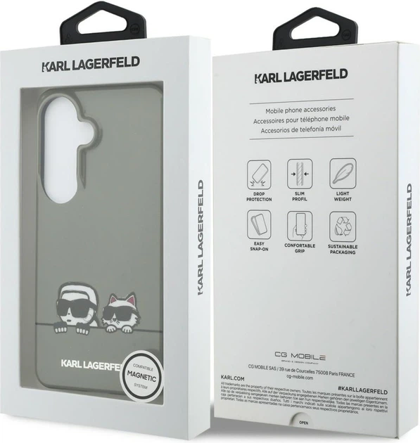 Чохол Karl Lagerfeld IML Peekaboo Karl&Choupette MagSafe для Samsung Galaxy S26 Black (KLHMS26S6HPKACK) - зображення 8