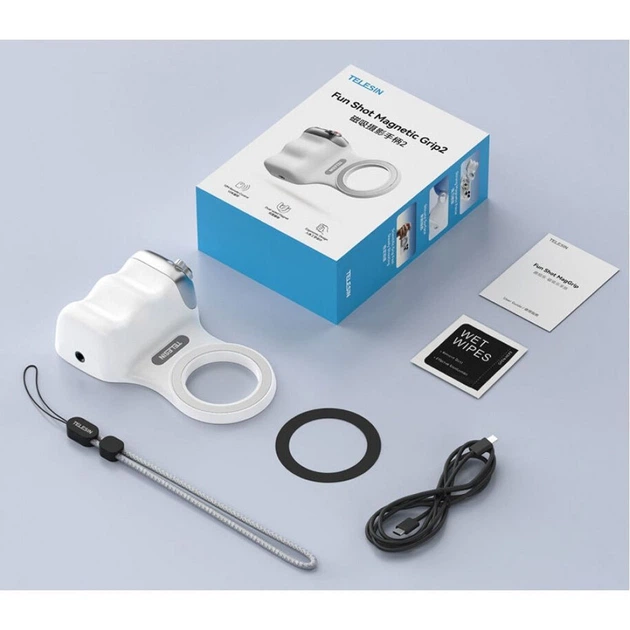 Держатель для смартфона Telesin Fun Shot Magnetic Grip White (P5-MP-001WH) [159883] - изображение 5