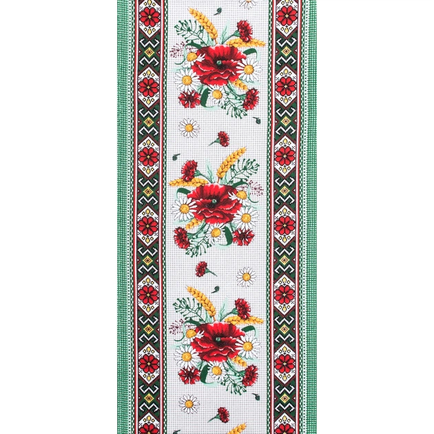 Тканина рушникова вафельна набивна маки (160г/м.кв45см пог.м) 194947 - зображення 2