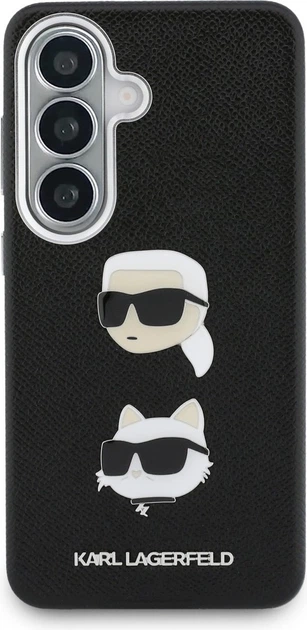 Чохол Karl Lagerfeld Saffiano Double Heads Metal для Samsung Galaxy S26 Plus Black (KLHCS26MPSFDHPOK) - зображення 3