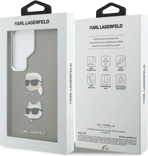 Чохол Karl Lagerfeld Saffiano Double Heads Metal для Samsung Galaxy S26 Ultra Silver (KLHCS26LPSFDHPOG) - зображення 8