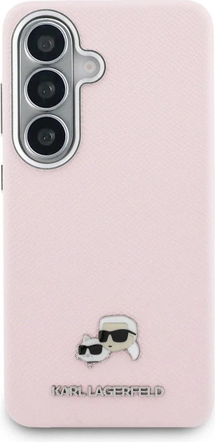 Чохол Karl Lagerfeld Saffiano KC Metal Logo MagSafe для Samsung Galaxy S26 Pink (KLHMS26S6PFKCLP) - зображення 3
