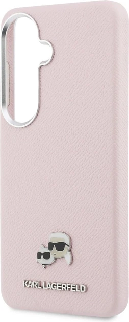Чохол Karl Lagerfeld Saffiano KC Metal Logo MagSafe для Samsung Galaxy S26 Pink (KLHMS26S6PFKCLP) - зображення 6