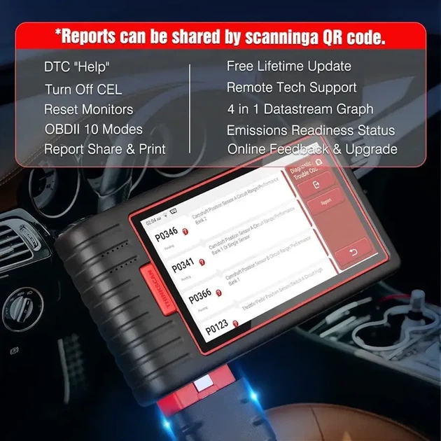 Автосканер ThinkScan Max 2 OBD2 – професійний діагностичний сканер для авто, 28 сервісних функцій, Android 10, Wi-Fi, Bluetooth - зображення 7