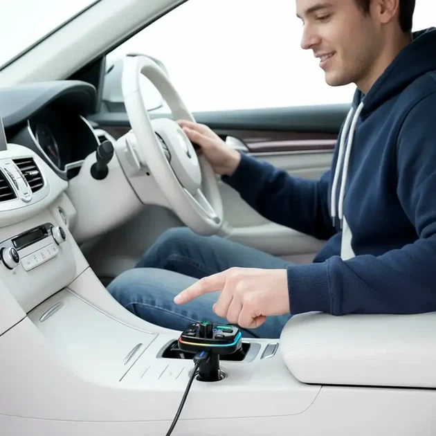 FM-трансмиттер PERVOI CTC-731 с двумя USB и Type-C для автомобиля с Bluetooth и дисплеем - Фото 5 FM-трансмиттер PERVOI CTC-731 с двумя USB и Type-C для автомобиля с Bluetooth и дисплеем - изображение 5