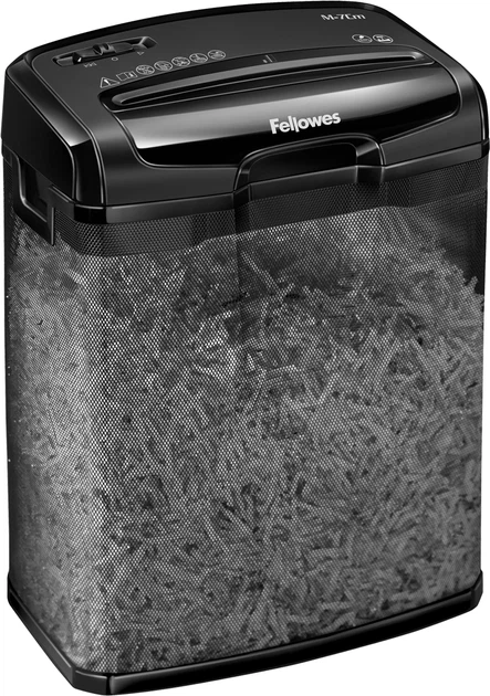 Шредер Fellowes M-7Cm 7 аркушів 4х35 мм 13 л (f.U4701801) - зображення 3