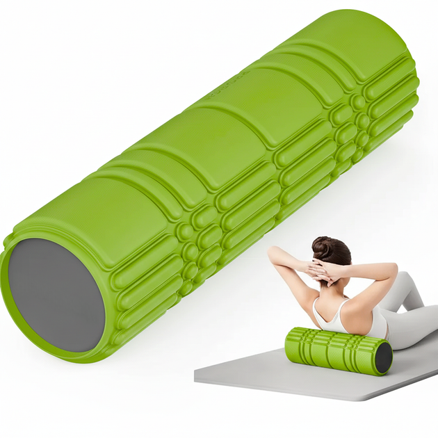 Массажный ролик WCG K3 Premium Foam Roller 42 см, салатовый, 3D рельеф, EVA, до 200 кг - Фото 1 Массажный ролик WCG K3 Premium Foam Roller 42 см, салатовый, 3D рельеф, EVA, до 200 кг - изображение 1