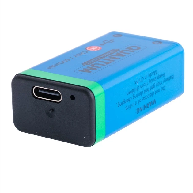 Акумулятор літій-іонний Quantum USB Li-ion CR9V. 600 mAh Крона plastic case. (4011) - зображення 3