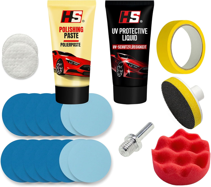Комплект для полірування фар авто | Ремонт тьмяних та матових фар | Headlight Treatment Set, швидкий ефект - зображення 7