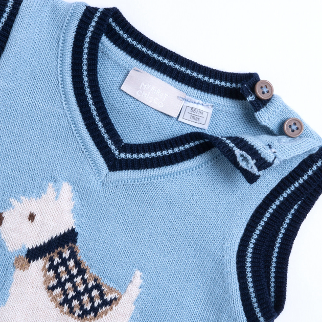 Жилетка Chicco Giorgio, колір блакитний, розмір 80 (091.00485.025) - зображення 3