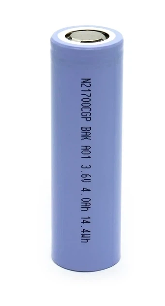 Акумулятор 21700 BAK N21700CGP 4000mAh, 40A 3.6V, Li-Ion - Фото 2 Акумулятор 21700 BAK N21700CGP 4000mAh, 40A 3.6V, Li-Ion - изображение 2