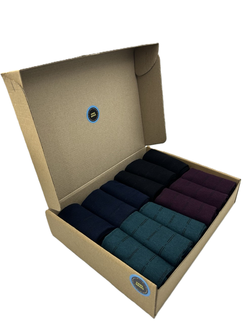 Набір чоловічих бавовняних шкарпеток Cool Socks Cotton Classic Color Collection, різнокольорові високі (12 пар) розмір 43-46 - изображение 2