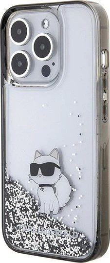 Панель Karl Lagerfeld Liquid Glitter Choupette для Apple iPhone 15 Pro Transparent (3666339164218) - зображення 2
