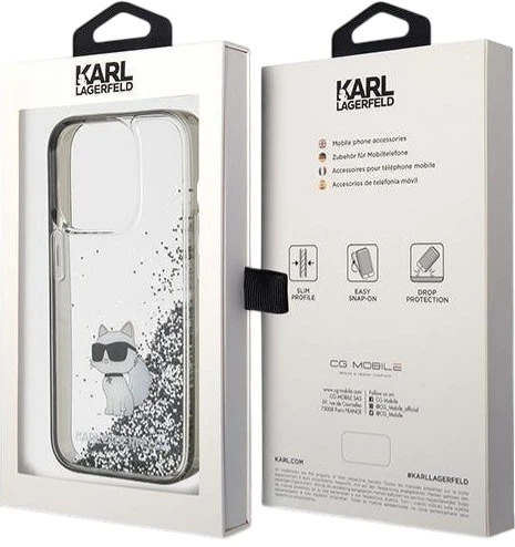 Панель Karl Lagerfeld Liquid Glitter Choupette для Apple iPhone 15 Pro Transparent (3666339164218) - зображення 8