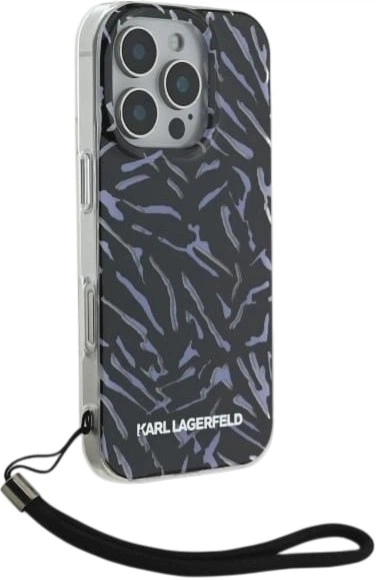 Etui Karl Lagerfeld Zebra With Cord do Apple iPhone 16 Pro Purple (3666339320348) - obraz 3