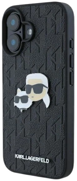 Панель Karl Lagerfeld Monogram Karl & Choupette Head Pin для Apple iPhone 16 Black (3666339329365) - зображення 2
