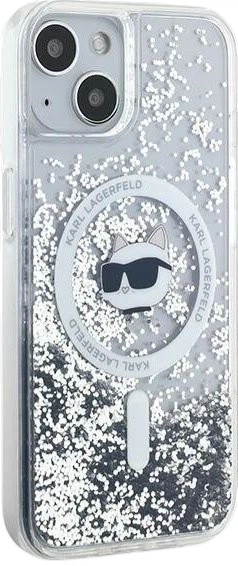 Панель Karl Lagerfeld Liquid Glitter Choupette Head Magsafe для Apple iPhone 14 / 15 / 13 Transparent (3666339285722) - зображення 4