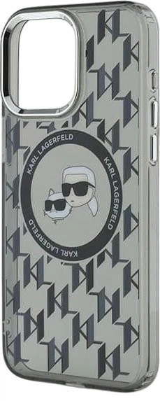 Панель Karl Lagerfeld IML Monogram Karl & Choupette Head MagSafe для Apple iPhone 15 Pro Black (3666339284909) - зображення 5