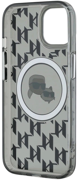 Панель Karl Lagerfeld IML Monogram Karl & Choupette Head MagSafe для Apple iPhone 15 Black (3666339284886) - зображення 6