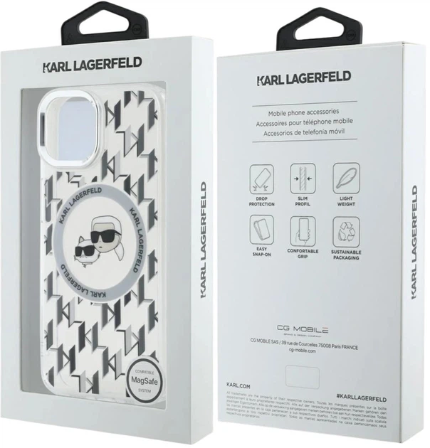 Панель Karl Lagerfeld IML Monogram Karl & Choupette Head MagSafe для Apple iPhone 15 Transparent (3666339285302) - зображення 8