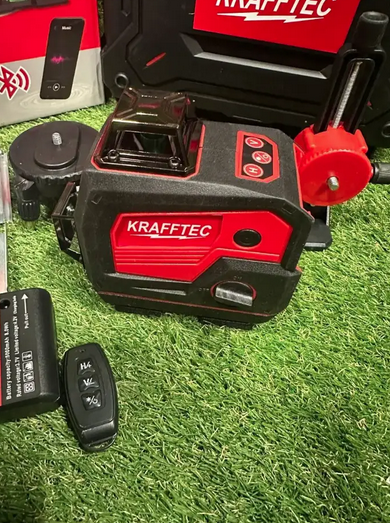 Нивелир лазерный KraftTech 500 г, зеленый лазер, 45 м/60 м с приемником, Bluetooth, IP54 - изображение 3