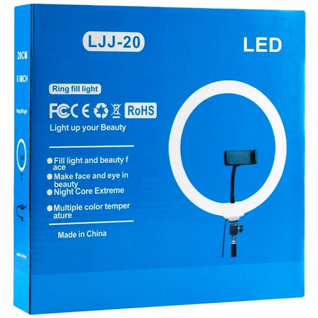 Лампа Fill Light 20 см 3200-5500K USB-A для фото та відео LJJ-20 чорний - Фото 2 Лампа Fill Light 20 см 3200-5500K USB-A для фото та відео LJJ-20 чорний - зображення 2