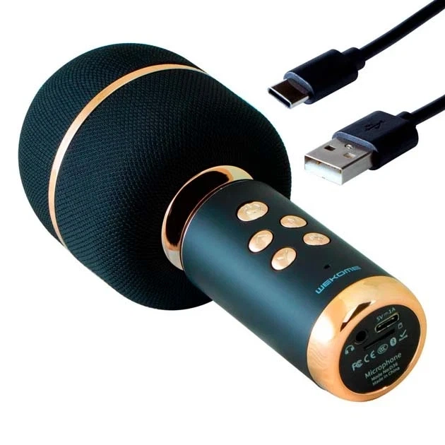 Микрофон колонка Wecome D36 1800mAh AUX черный для караоке и вокала - Фото 3 Микрофон колонка Wecome D36 1800mAh AUX черный для караоке и вокала - изображение 3