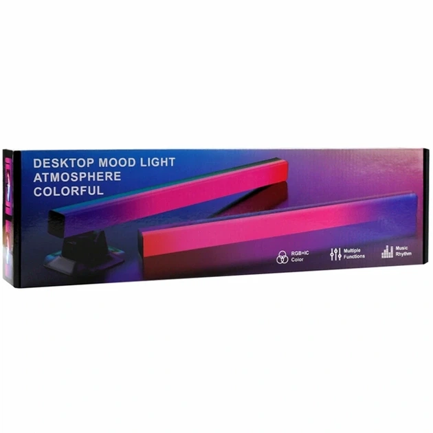 RGB лампа 10Вт 42см USB ABS пластик для освітлення настільного ПК DX21005-42CM-BT-2 чорний - Фото 2 RGB лампа 10Вт 42см USB ABS пластик для освітлення настільного ПК DX21005-42CM-BT-2 чорний - зображення 2