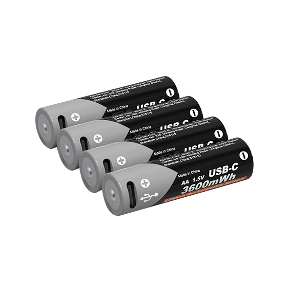 Аккумуляторная батарейка AA 3600mWh USB-C 1.5V 2 шт. для длительной работы устройств PKCELL AA-3600 - изображение 8
