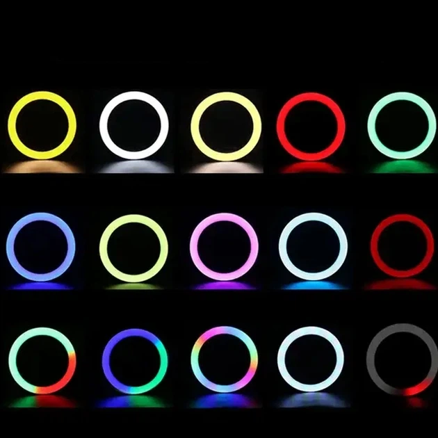 Лампа RGB 45 см с адаптером и пультом для фото и видео съемки черный - изображение 6