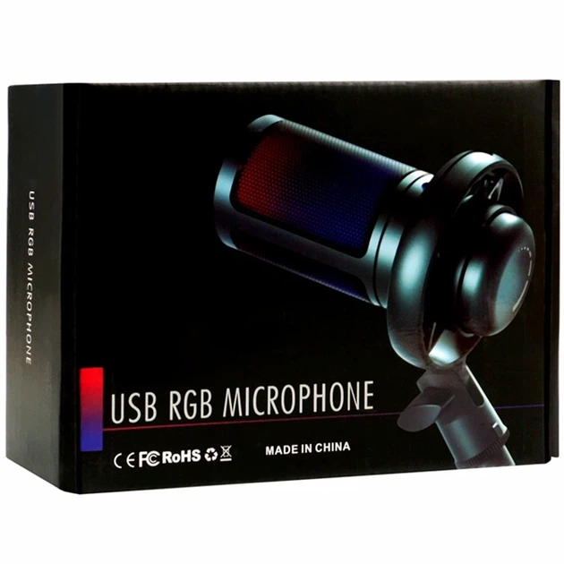 Мікрофон настільний ME6S-RGB чорний з USB Type-C шумозаглушенням та LED підсвічуванням для стримування. - зображення 2