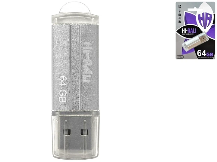 Флешка USB 64GB Hi-Rali Rocket пластиковый корпус для хранения данных USB 2.0 цвет Стальной - Фото 3 Флешка USB 64GB Hi-Rali Rocket пластиковый корпус для хранения данных USB 2.0 цвет Стальной - изображение 3