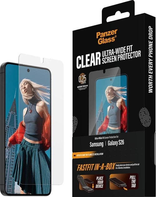 Szkło hartowane Panzer Glass Ultra-Wide Fit FastFit do Samsung Galaxy S26 (PG17676) - obraz 5