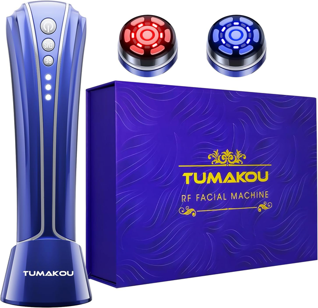 Аппарат для микротоковой подтяжки лица TUMAKOU 4 в 1 RF-05 Радиочастотный лифтинг массажер терапия Фиолетовый - изображение 2