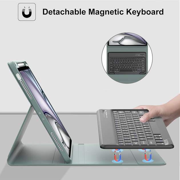 Чехол-клавиатура для iPad Air 13 дюймов (M2 2024/ M3 2025) - клавиатура QWERTY UK с раскладкой для iPad Pro 12,9 дюймов 6-го/5-го - изображение 6