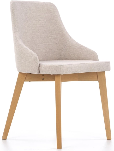 Krzesło do kuchni i salonu Halmar Toledo Beżowe/Dąb miodowy (5905248122642) - obraz 4