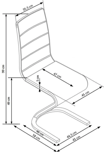 Krzesło do kuchni i salonu Halmar K194 na płozach Czarne (5905248117099) - obraz 7