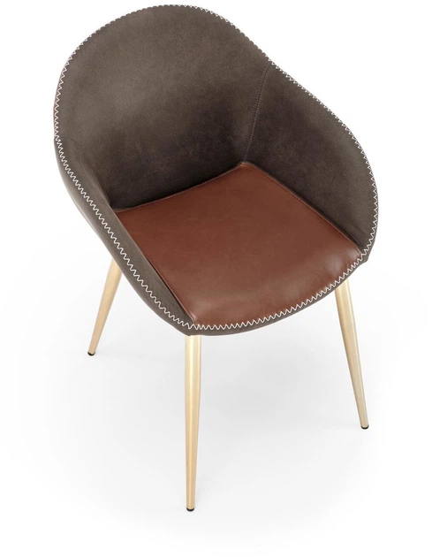 Стілець для кухні та вітальні Halmar K304 Темно-сірий з коричневим (5905248118058) - зображення 9