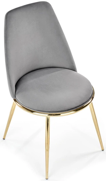 Стілець для кухні та вітальні Halmar K460 із золотим каркасом Сірий (5905248119895) - зображення 5