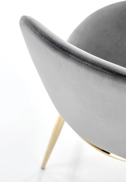 Стілець для кухні та вітальні Halmar K460 із золотим каркасом Сірий (5905248119895) - зображення 9