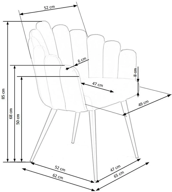 Krzesło do kuchni i salonu Halmar K410 Musztardowe (5905248119475) - obraz 3