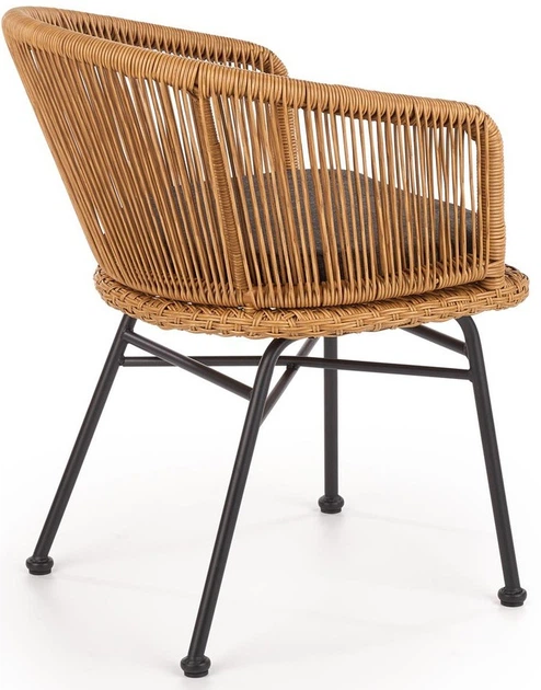 Krzesło do kuchni i salonu Halmar K400 z rattanu Naturalne/Popielate (5905248119314) - obraz 11