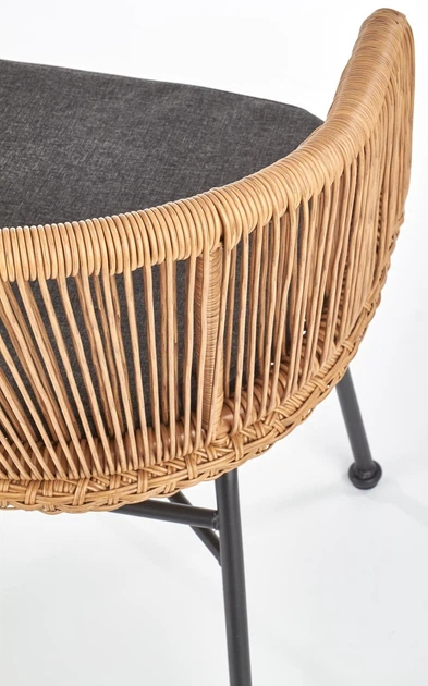 Krzesło do kuchni i salonu Halmar K400 z rattanu Naturalne/Popielate (5905248119314) - obraz 13