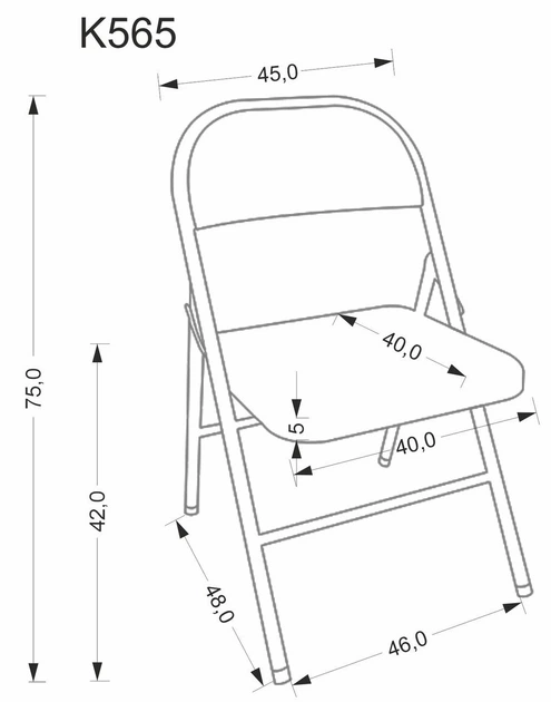 Krzesło do kuchni Halmar K565 składane Popielate (5905248134652) - obraz 4