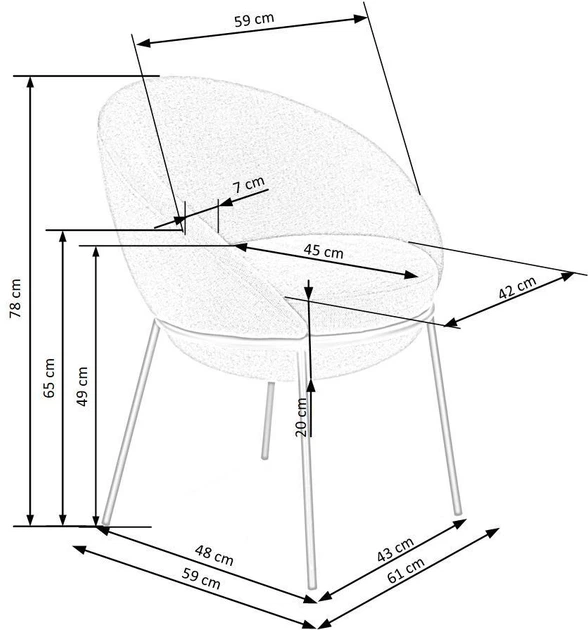 Krzesło do kuchni i salonu Halmar K482 Beżowe (5905248121157) - obraz 4