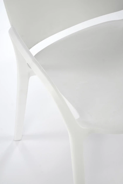 Стілець для кухні Halmar K491 пластиковий з підлокітниками Білий (5905248125841) - зображення 2