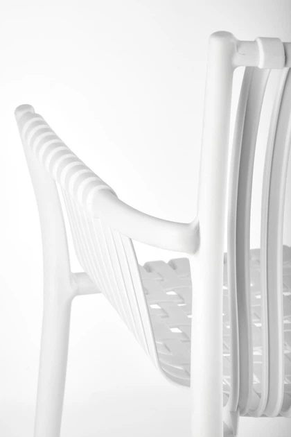 Krzesło do kuchni Halmar K492 plecione z podłokietnikami Białe (5905248125872) - obraz 3