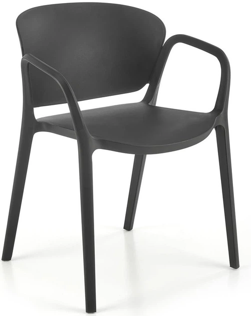 Krzesło do kuchni Halmar K491 plastikowe z podłokietnikami Czarne (5905248125858) - obraz 4